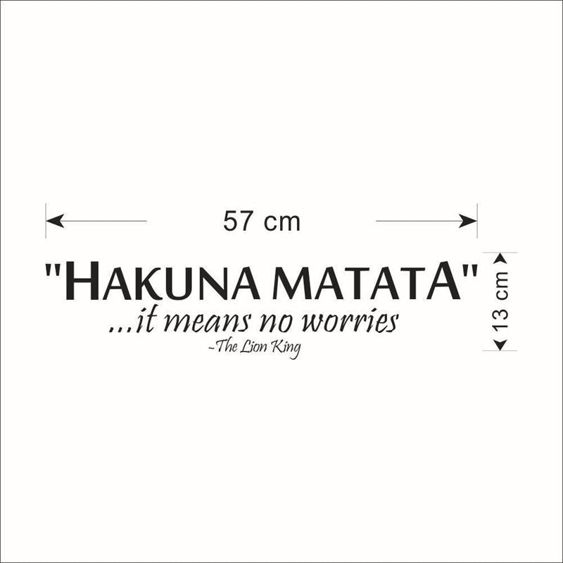 Removable Vinyl Quotes Saying Hakuna Matata Its Means No Worries Decals for Home Wall Stickers