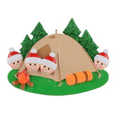 Camping Family of 4 Christmas Ornament DIY Tree Pendant