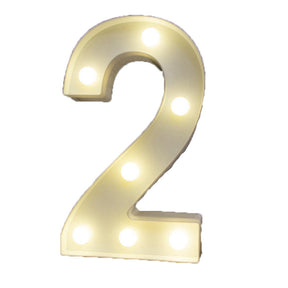 Decorative Led Light Up Number Letters White Plastic Marquee Number Lights Sign Party Wedding Decor Battery Operated (2)