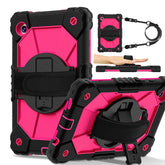 Rugged Tablet Case with Stand and Shoulder Strap for Samsung Galaxy A9-BlackRose