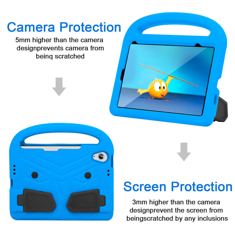 Sparrow iPad Case Kids Safe Shockproof Handle Stand Cover For Mini6-Blue