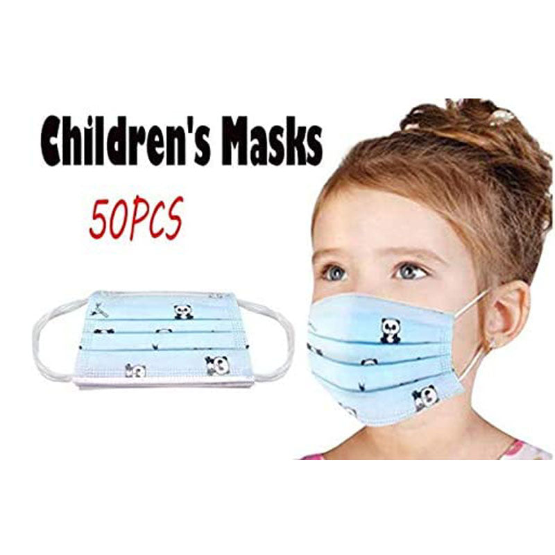 50Pcs Disposbale Face Mask For Kid-Blue Panda