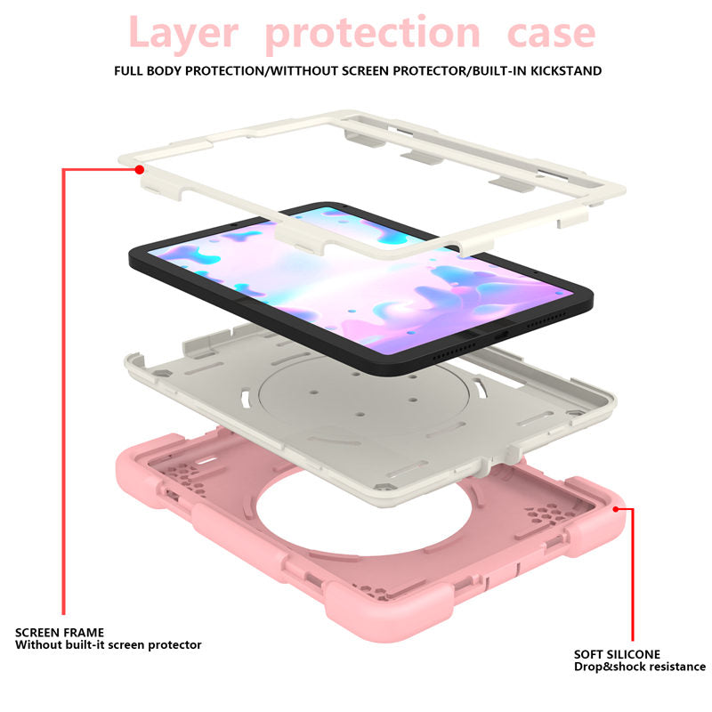 iPad Case For iPad Mini 6 with 360¡ãSwivel Stand-Cherry Blossom Powder