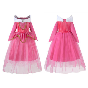 Girls Princess Dress Set Halloween Christmas Party Cosplay Costume-Pink