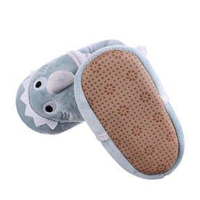 Toddler Baby Boys Girls Cute Shark Shoes Soft Anti-slip Winter Slippers-DarkBlue