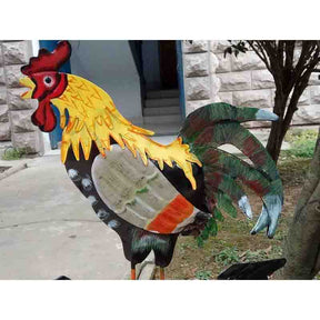 Garden Metal Rooster Wind Vane Weatherproof Garden Decoration Suitable for Roof Lawn