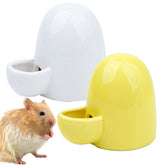 2 Pcs Hamster Automatic Feeder Pet Ceramic Water Feeder-White/Yellow