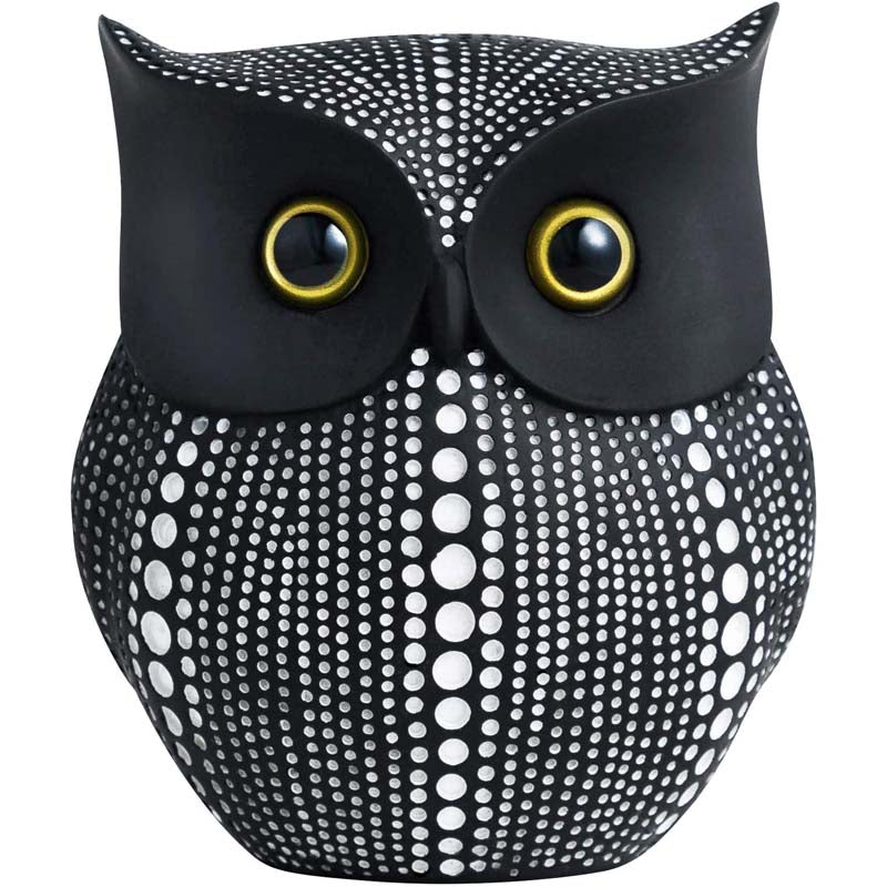 Owl Statue for Home Decor Accents Living Room Office Bedroom Kitchen Laundry House Apartment Dorm Bar -Black