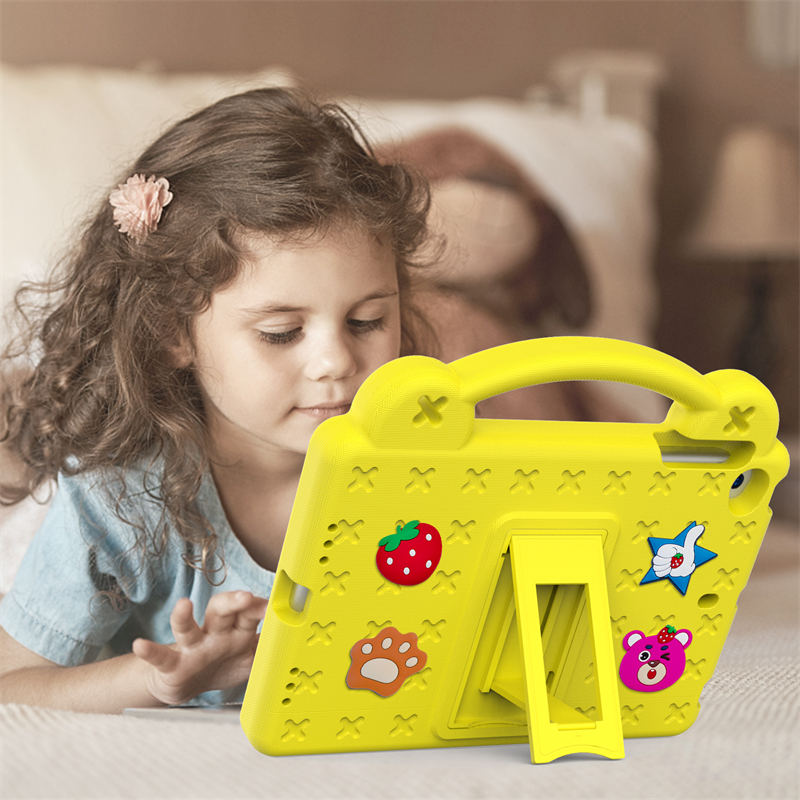 Strawberry Silicone iPad Case Shockproof with Handle for iPad Mini 1/2/3/4/5-Yellow