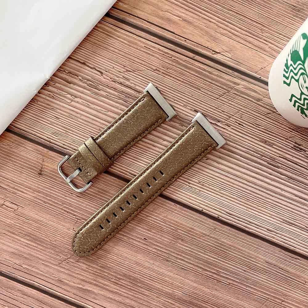Shell Pattern Leather Watch Band For Samsung Galaxy Watch 42/46mm Gear S3 Frontier/Classic(Brown)
