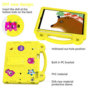 Strawberry Rugged iPad Case With Holder Shoulder Strap for PRO 9.7 Air1/ Air2-Yellow