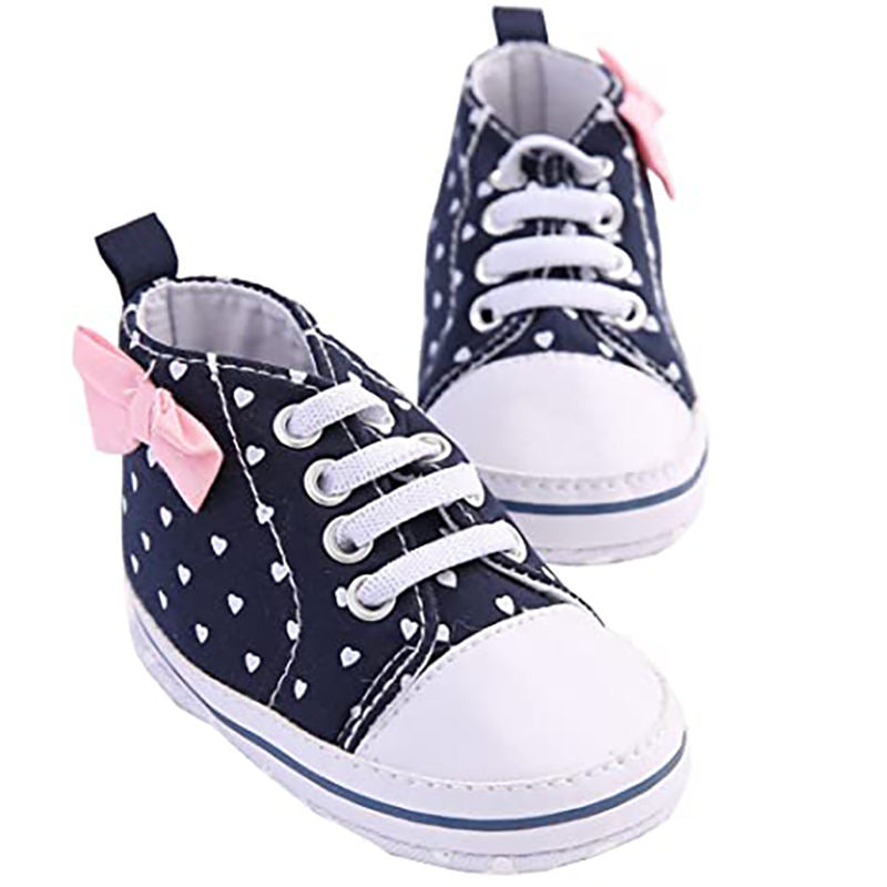 Infant Canvas Soft Sole Anti-Slip Sneakers Toddler Love Print Shoes For Boys Girls-White