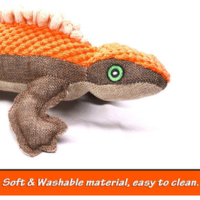 27cm Durable Dog Lizard Toys for Aggressive Chewers Pet Squeaky Plush Toys-Orange