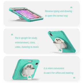 SpiderA iPad Case For iPad Mini 6 Heavy Duty Shockproof Rugged Protective Case With Holder-MintGreen