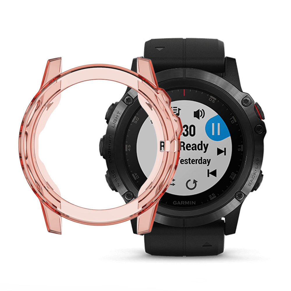 TPU Transparent Frame Case For Garmin Fenix 5X-Orange