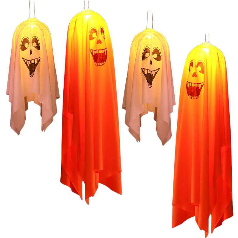 4 Packs Halloween Decorations Hanging Ghost Lights Scary String Lights for Yard Lawn Scenes Party