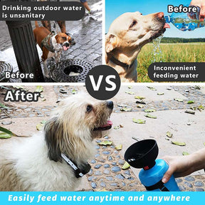 Pet Portable Water Bottles Safety Silicone Collapsible Bottle for Travel 600ML-Blue