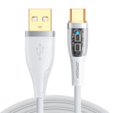 1.2m 3A USB A to Type C Cable Smart Auto Disconnect for Samsung Galaxy S22 Ultra-White