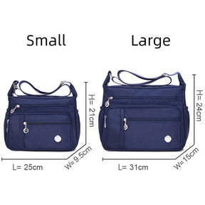 Women Shoulder Handbag Roomy Multiple Pockets Fashion Crossbody Purse-Blue