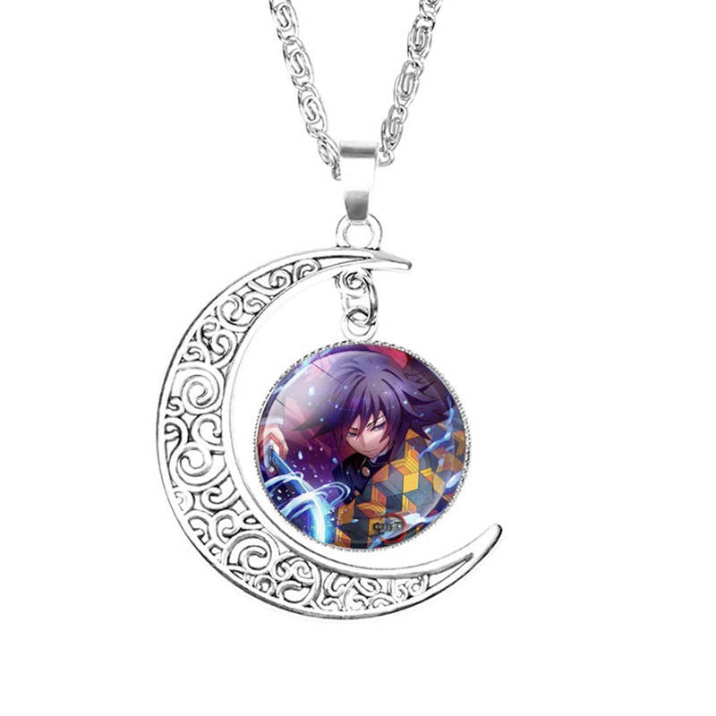 Moon Pendant Demon Slayer Necklace-09