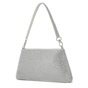 Rhinestone Clutch Purses for Women Bling Evening Bag-Silver