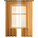 2 Panels Sheer Voile Rod Pocket Elegance Curtains for Living Room Bedroom-51
