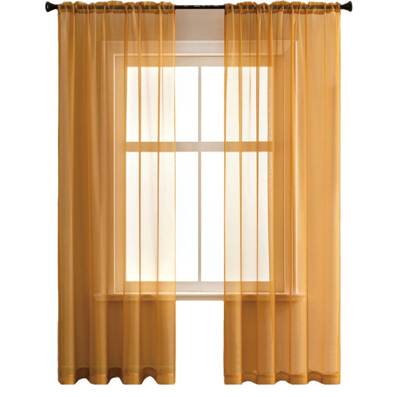 2 Panels Sheer Voile Rod Pocket Elegance Curtains for Living Room Bedroom-51