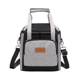 Large Capacity Shoulder Bento Bag Waterproof Insulated Picnic Lunch Bag-Grey