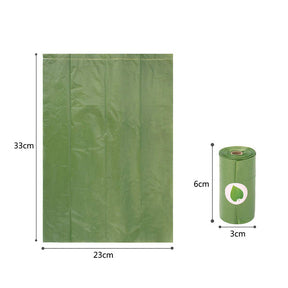 2 Rolls Dog Poop Bags Leak-proof Degradable Waste Bag 15 Doggy Bags Per Roll-Green