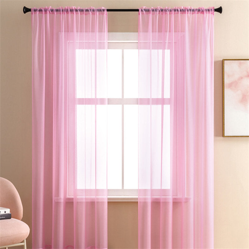 2 Panels Sheer Voile Rod Pocket Elegance Curtains for Living Room Bedroom-10