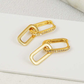 Pair Of Paperclip Link Chain Drop Earrings for Women