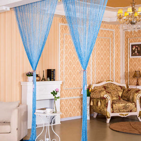 Home Decor Sequin Curtain for Doorway 37x79 inch Hanging-Blue