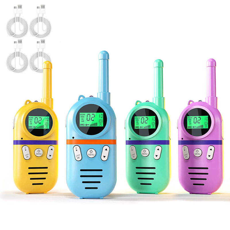 4 Pcs Kids Walkie Talkies Rechargeable 3 Miles Range 22 Channels for Camping