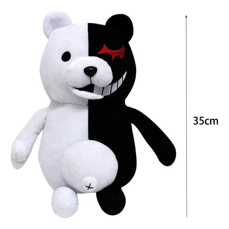 Black White Bear Plush Doll for Birthday Child Pillow Toy Home Decor Adornment -35cm
