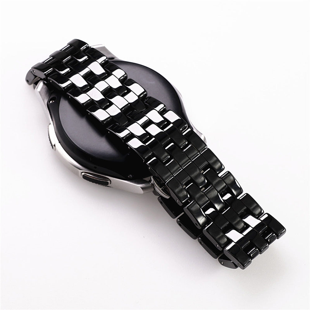 5 Rows Ceramic Watch Band With Butterfly Buckle For Samsung Galaxy Watch 42/46mm Gear S3 Frontier/Classic(Black)