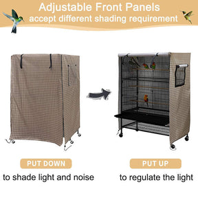 Washable Bird Cage Cover Waterproof Blackout Drape Universal-Plaid