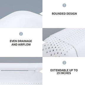 Sink Retractable Strainer Basket for Washing Vegetable Drying Dish-White