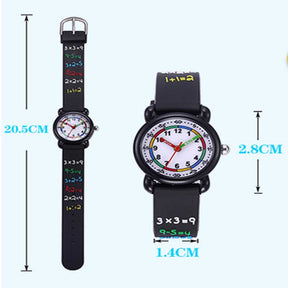 Kids Watches 3D Cartoon Waterproof Silicone Wrist Watch-Black