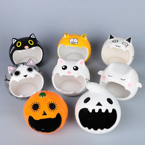 Small Animal Ceramic House Summer Cool Hideout-GreyCat