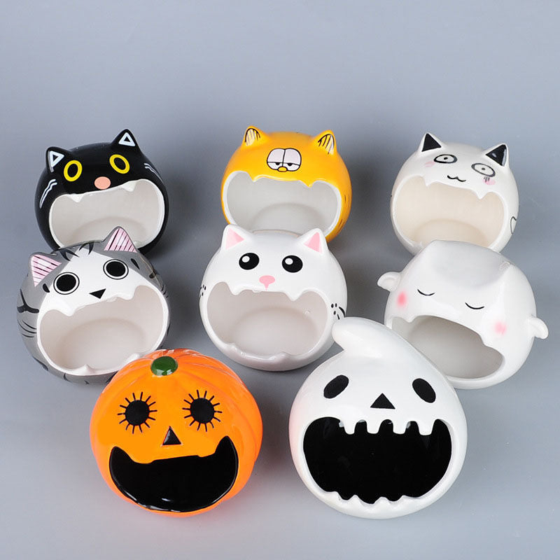 Small Animal Ceramic House Summer Cool Hideout-GreyCat