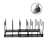 Expandable Pot Organizer Rack 7 Dividers Adjustable for Kitchen-Black