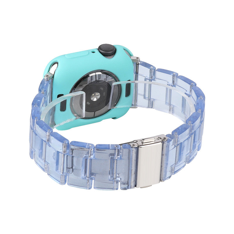 Fashion Resin Candy Watch Band + Watch Case For Apple Watch SE/6/5/4/3/2/1£¨Blue+Mintgreen£©