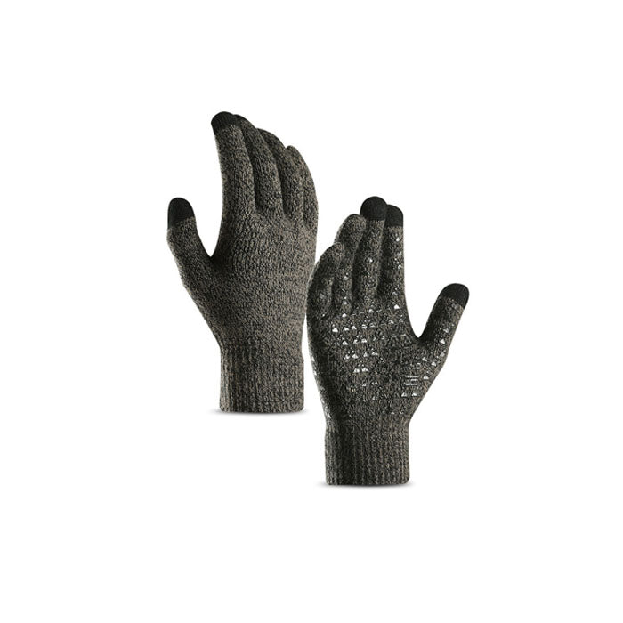 WIWU Winter Man Gloves Upgraded Touch Screen Anti-Slip Silicone Gel Elastic Cuff Thermal-Gray-DZ32