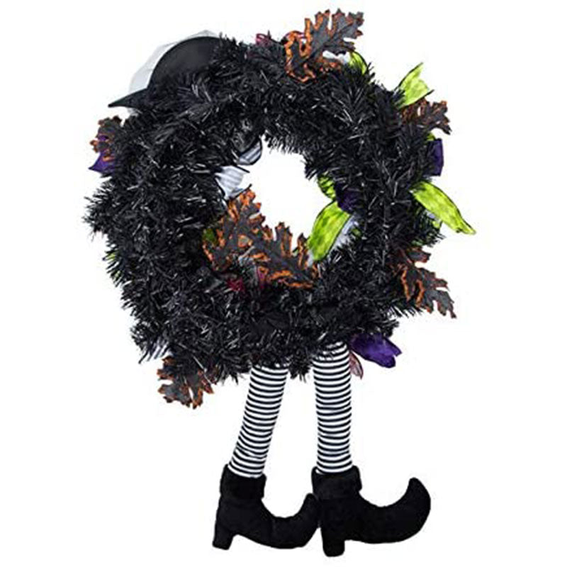 Halloween Wreath Witch Purple Ornaments Maple Leaf Wreath