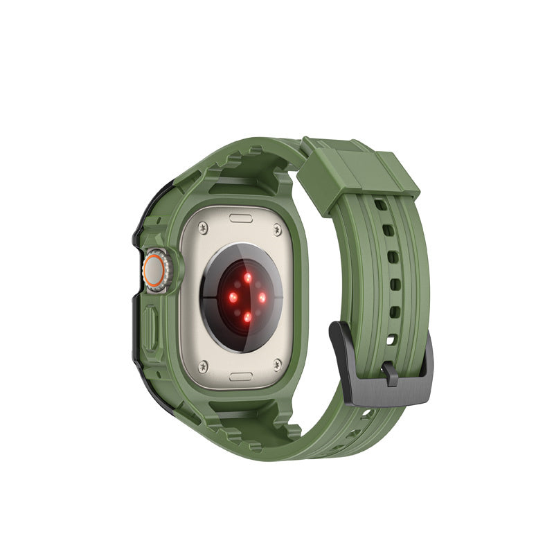 Military Watchbands with Heavy Duty Case TPU for iWatch Ultra-Green
