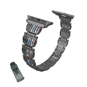 BM White Diamond + Color Diamond Watch Band Stainless Steel Wristbands for Apple IWatch Series 1/2/3/4/5/6/SE For Women-Black