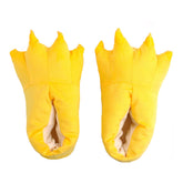 Unisex Soft Plush Home Slippers Animal Paw Claw Shoes-Yellow