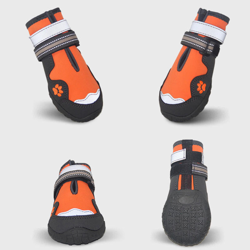 Dog Shoes Paw Protector Anti-Slip Sole Outdoor Printed Dog Boots-Orange
