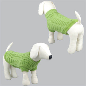 Pet Clothing Knitted Turtleneck Sweater for Dogs Cats-Green