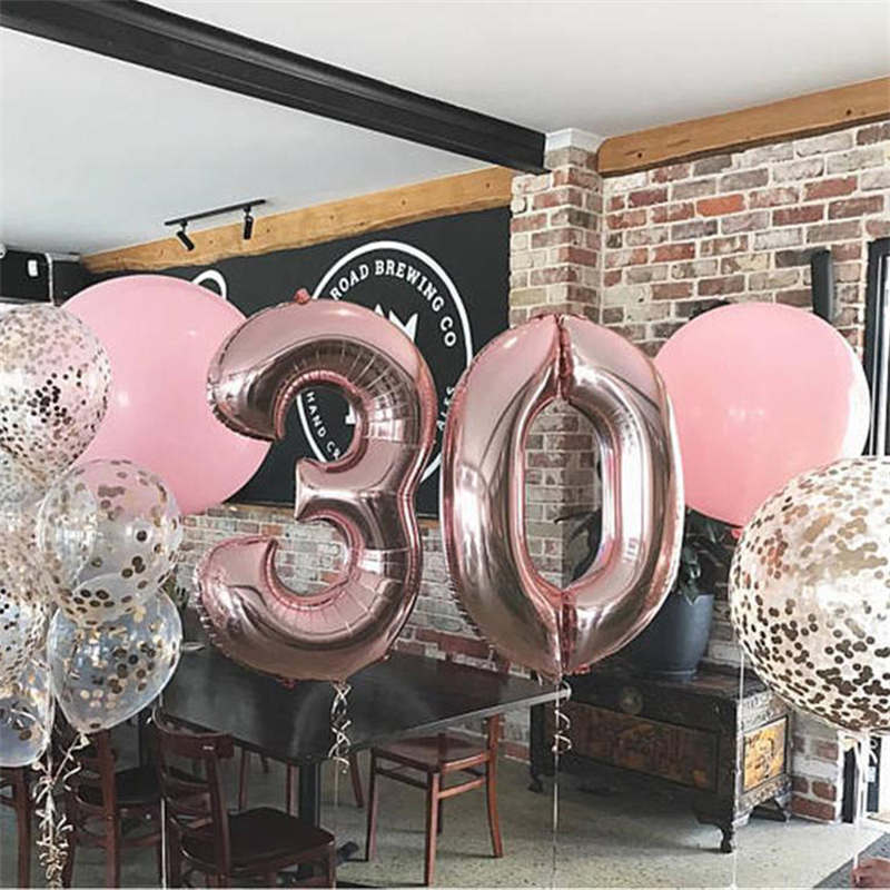 Number Balloons Giant Jumbo Number Foil Mylar Balloons for Birthday and Anniversary Decorations -Rose Gold